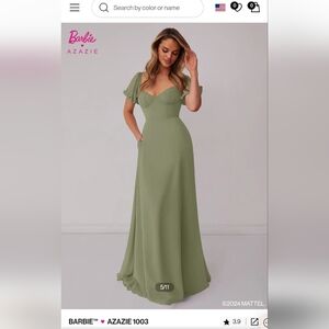 Azazie Barbie 1003, Bridesmaid Dress, size A4, Pistachio green color